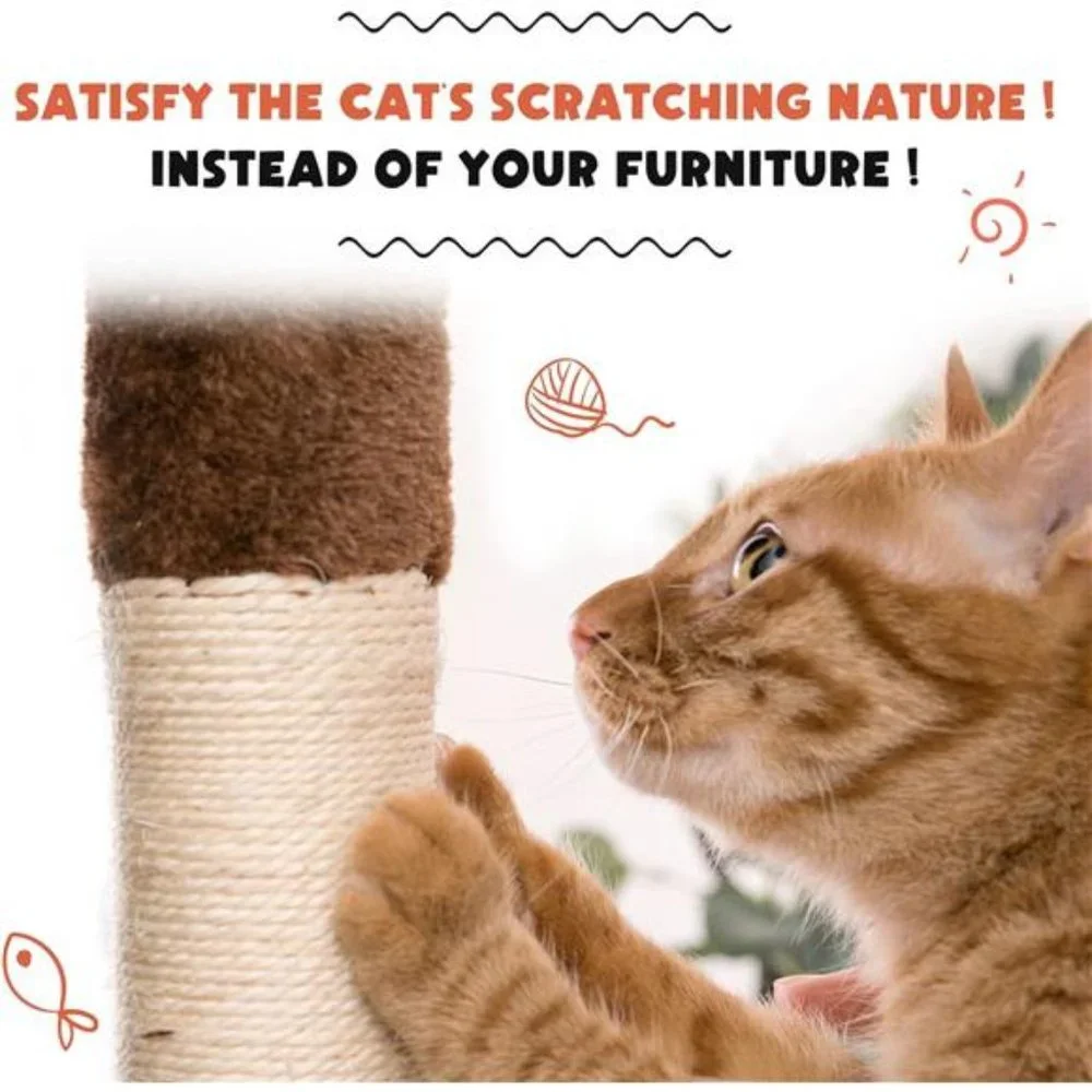 Cat Tree for Indoor Cats - Tall Multi-Level Cat Tower with Condo, Brown